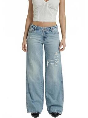 Pacsun Casey Low Rise Baggy Jeans Ripped Indigo NWT Size 25